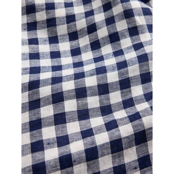 NWT Gap × DÔEN 100% Linen Blue Gingham Midi Dress - Picture 5 of 5